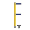 Montour Line Stanchion Dual Belt Barr. Removable Base Yellow Post 7.5ftBk/Bl Belt MSX630DR-YW-BBH-75